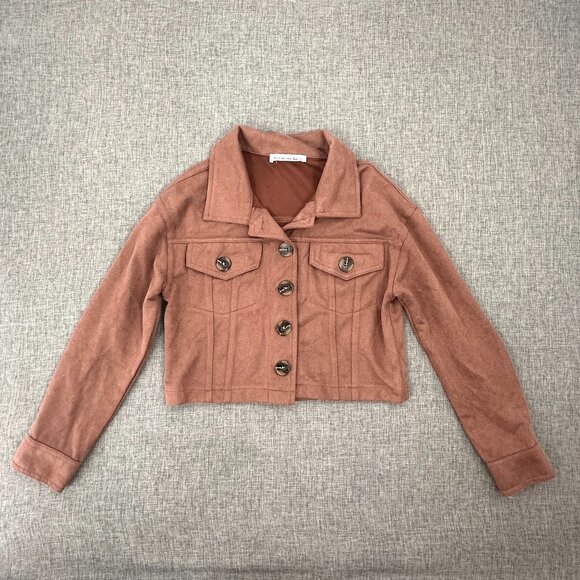 Knitworks Other - NEW! Girls Kids Knit Works Button Jacket Brown/Tan S7/8‎ Collared Long Sleeve